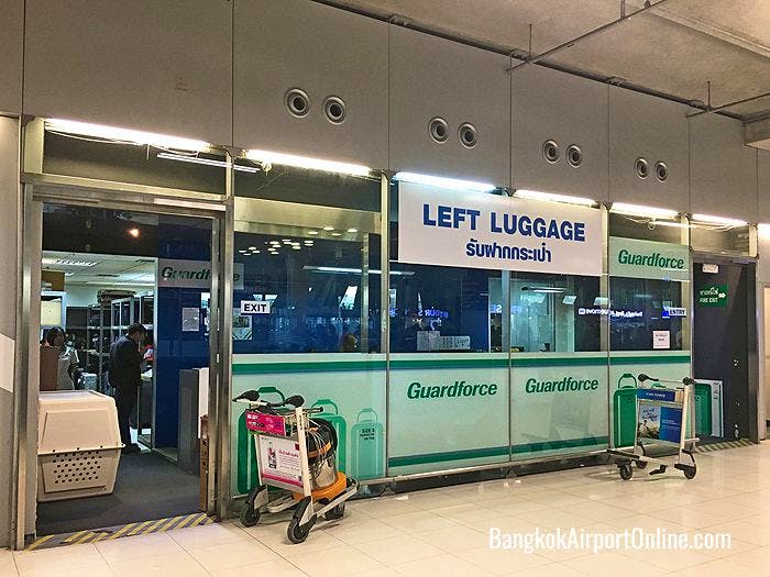 Left Luggage counter on Arrivals level at Bangkok Airport 