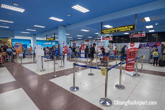 AirAsia check-in counters at Chiang Rai Airport