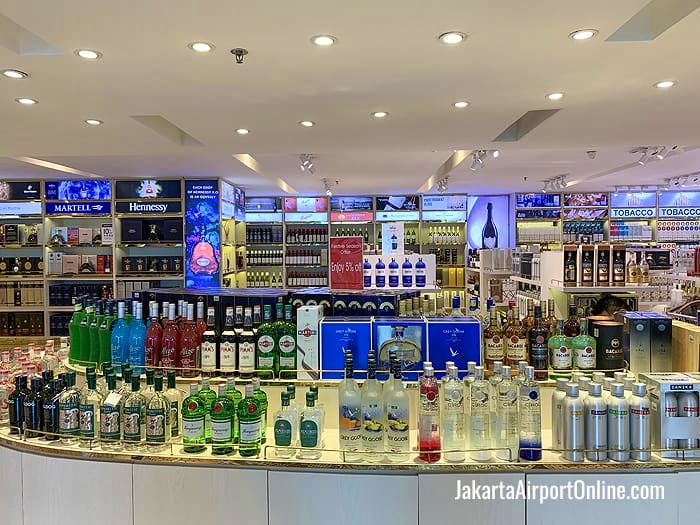 Gin, Vodka, Rum and other spirits for sale at Jakarta Duty Free