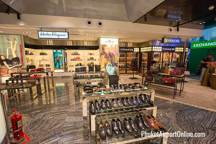 Salvatore Ferragamo and Coach leather goods at Phuket Duty Free