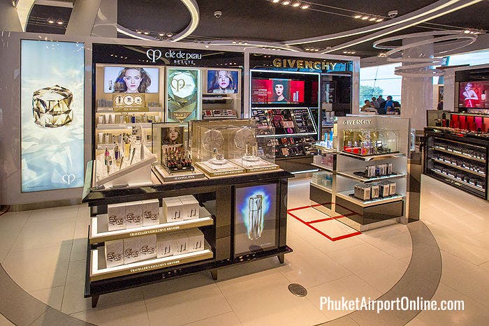 Givenchy and Clé de Peau counters at Phuket Airport