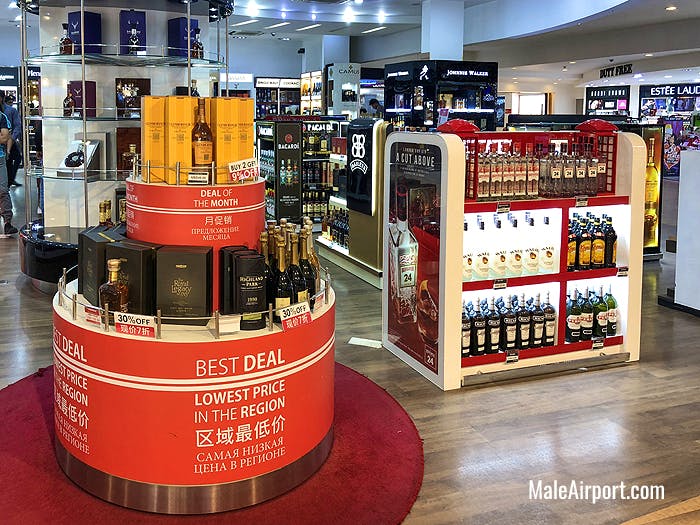 Alcohol for sale at Maldives Duty Free