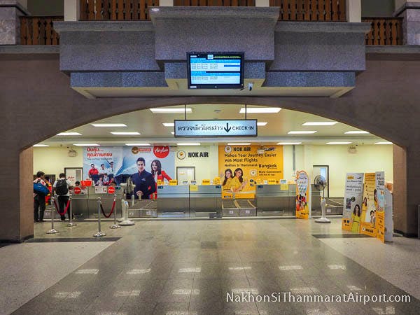 Check-in Counters Nok Air and AirAsia Nakhon Si Thammarat Airport