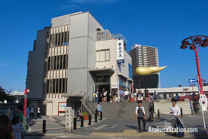 The approach to the Tokyo Cruise building in Asakusa