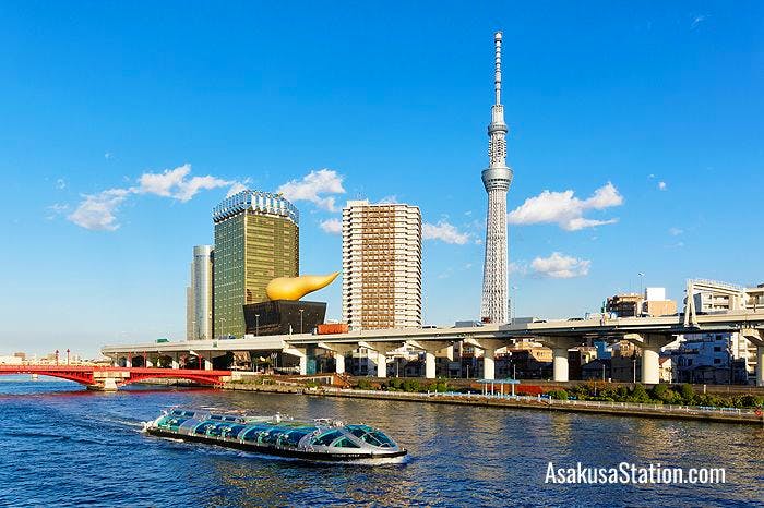 Tokyo Cruise Hotaluna boat departing from Asakusa Pier