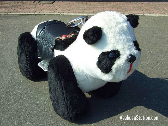 Take a ride on a panda car!