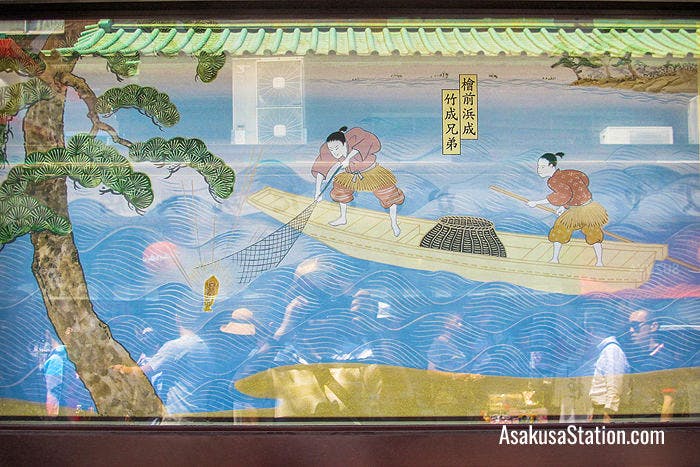 An illustration at Sensoji shows how the two brothers first found the statue