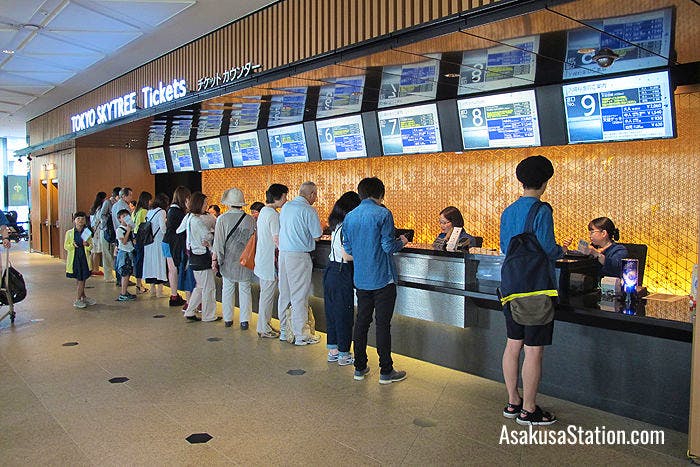 The regular Skytree Ticket Counter on the 4th floor