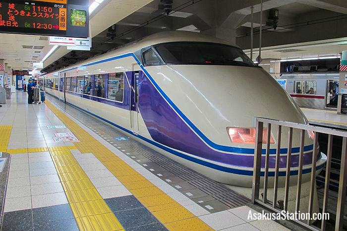 The Spacia Kegon at platform 3 Tobu Asakusa Station