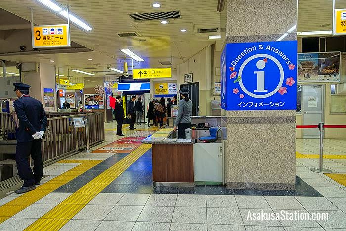 Limited Express information desk at Tobu Asakusa Station