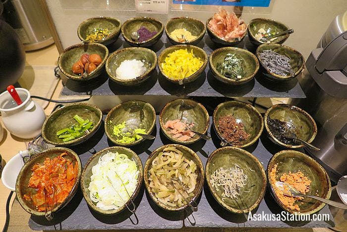 Guests can mix up their own ochazuke dish with rice, green tea broth and their own choice of pickles and other toppings