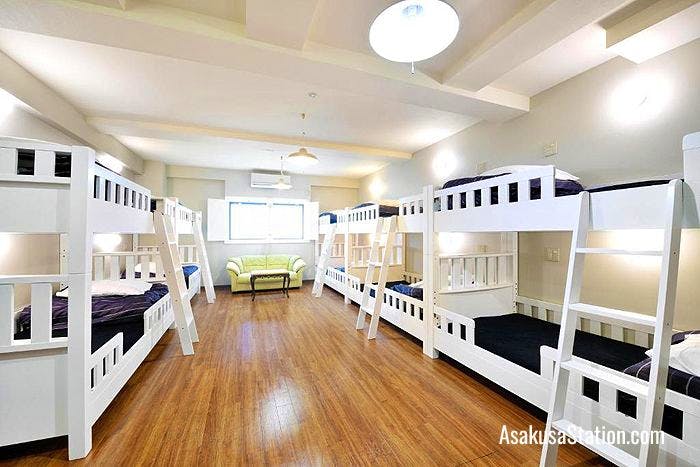 Dormitory with bunk beds