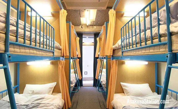 Group room with bunk beds at Sakura Hostel Asakusa