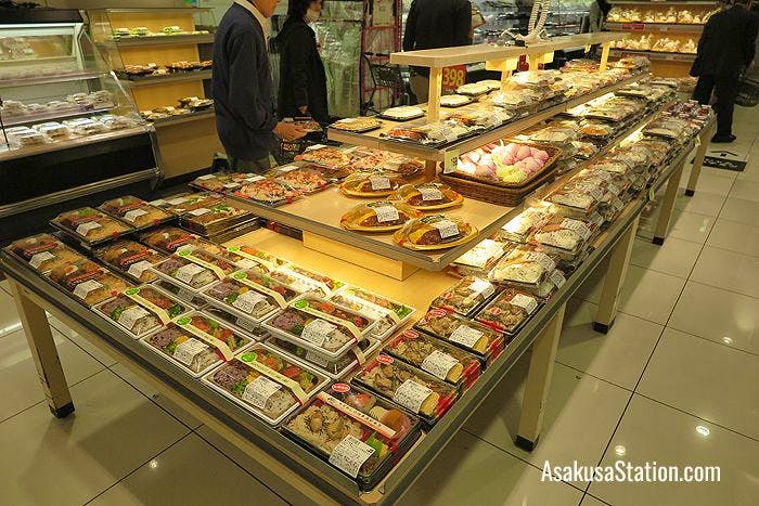 A bento lunch box selection at Asakusa Rox