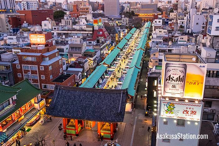 A bird’s eye view of Asakusa’s Nakamise shopping street