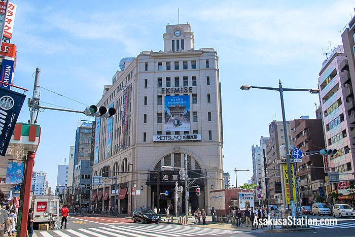 Tobu Asakusa Station is on the 1st and 2nd floors of the Ekimise building