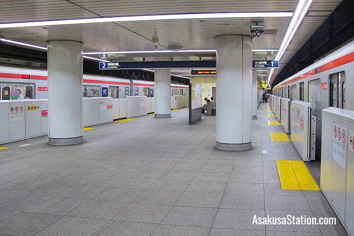Platforms 1 and 2 at TX Asakusa Station