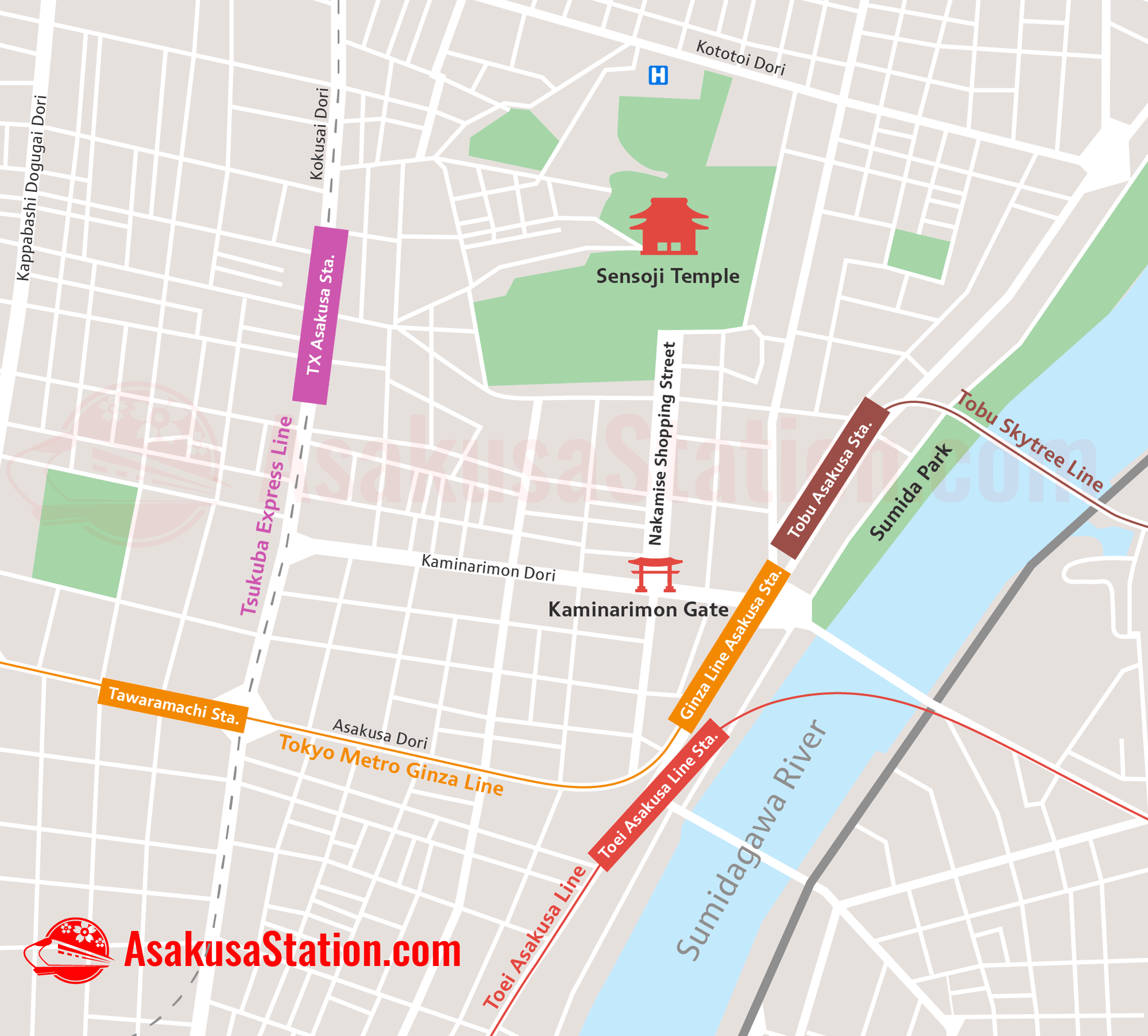 Asakusa Stations Map