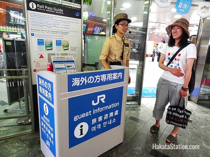 Information stand for foreign travelers by the Shinkansen Central Gate