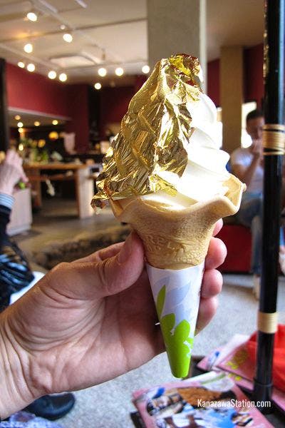 A taste of luxury with gold leaf ice cream