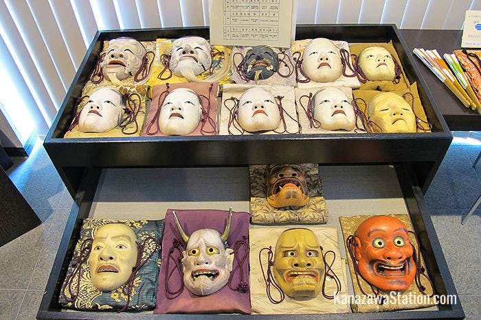 A display of Noh masks