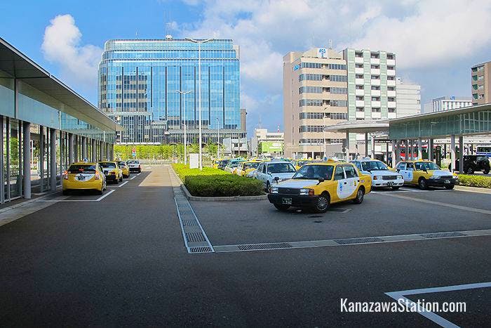 The taxi rank at Kanazawa Station’s west exit