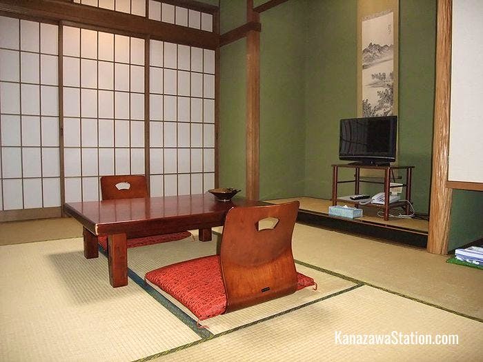 Guest room interior at Sumiyoshiya Ryokan