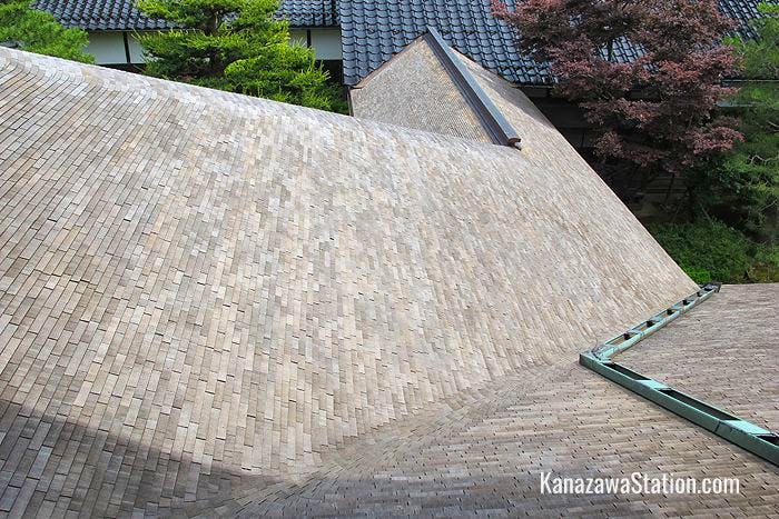 The roof is tiled with thousands of wooden shingles