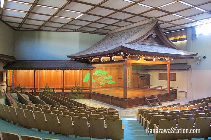 The Noh theatre stage was built from cypress wood 84 years ago