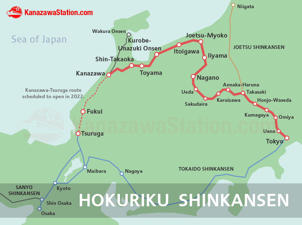Hokuriku Shinkansen route map