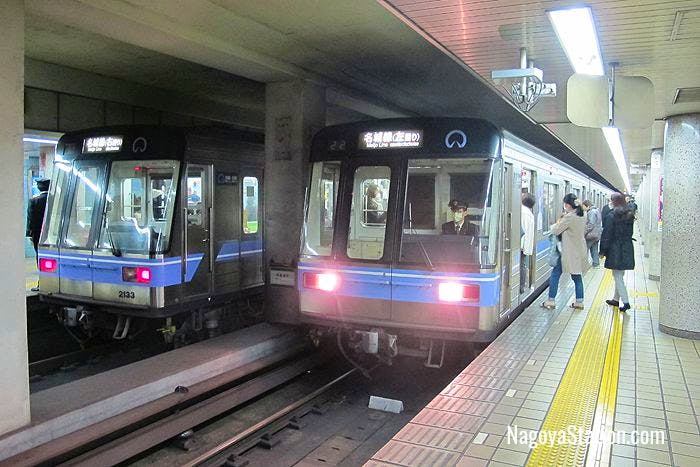 Two trains on the Meijo Line
