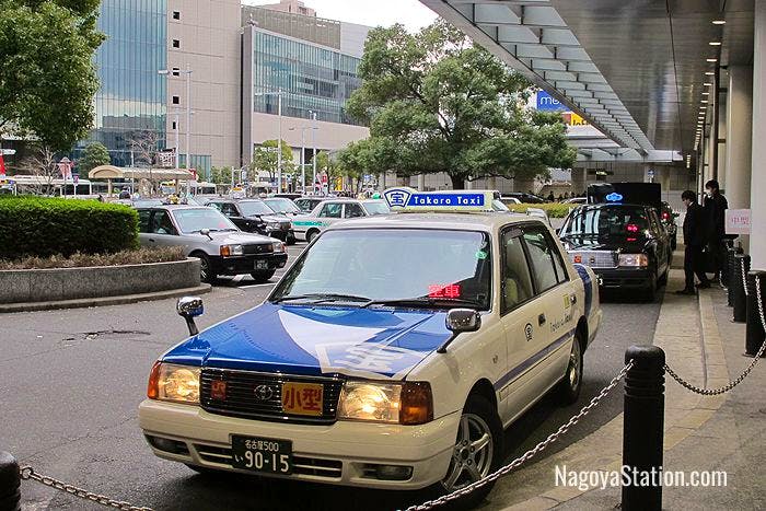 The taxi rank outside the Sakura Dori Exit on Nagoya Station’s east side