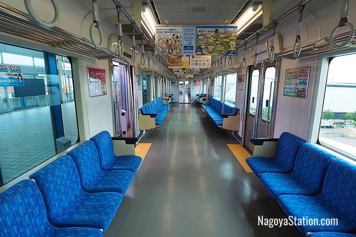 Aonami Line train car interior