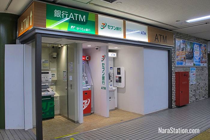 These ATM machines are on the west side of the station