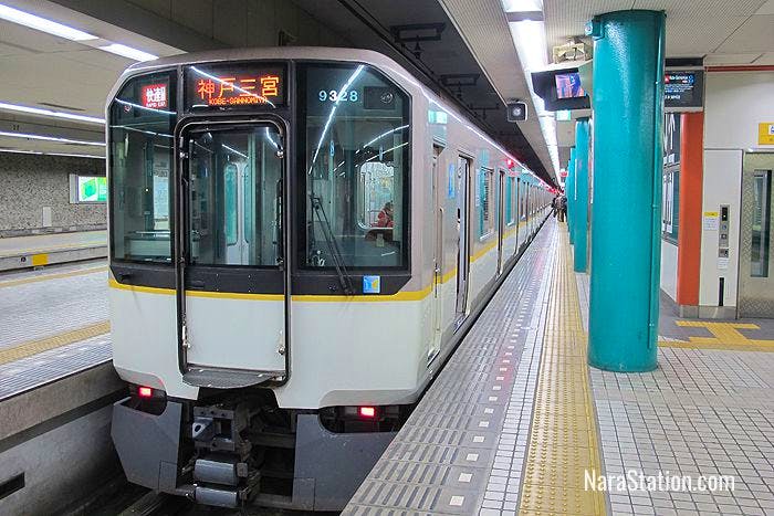A Rapid Express bound for Kobe-Sannomiya at Kintetsu Nara Station