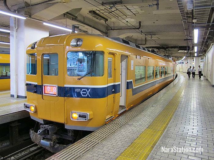 A Kintetsu train bound for Nara at Kyoto Station