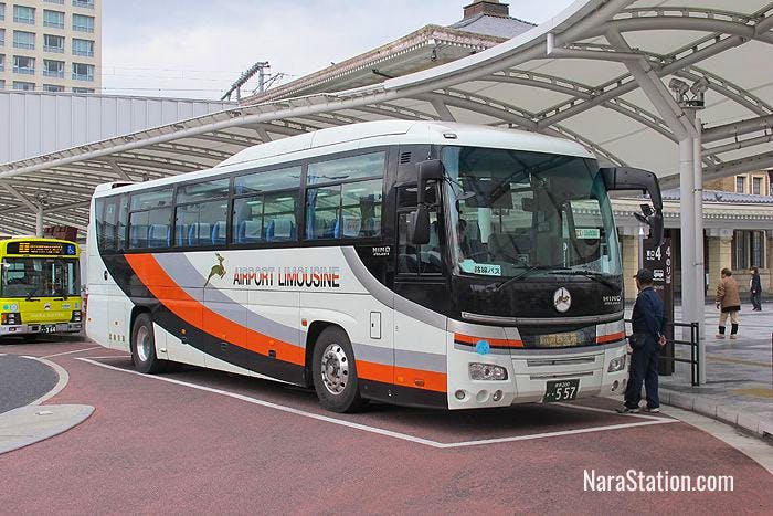 An airport limousine bus at JR Nara Station