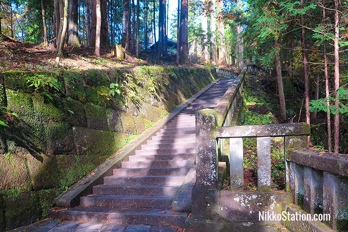 The stone steps to the Inner Shrine of Toshogu