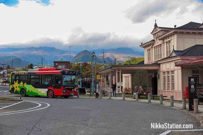 A bus at JR Nikko Station