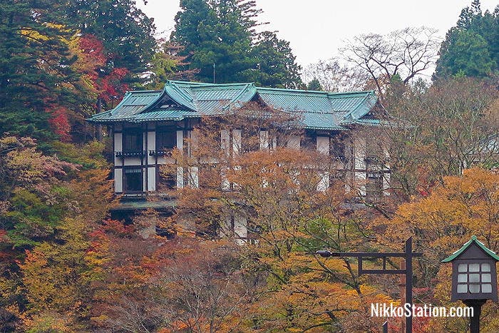 The hotel overlooks the Daiya River and has superb views over Nikko’s forests and mountains