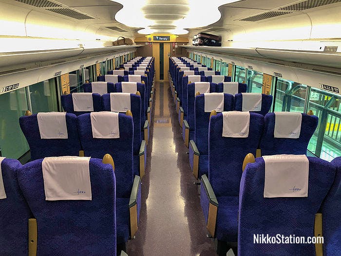 Standard seats on Tobu Revaty Kegon limoted express trains