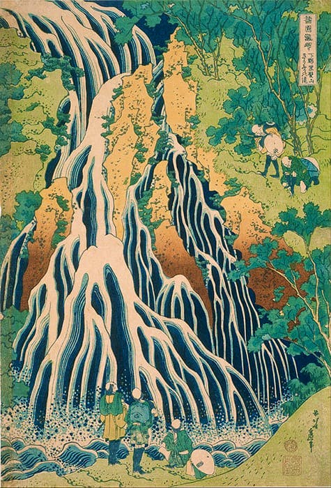 Hokusai’s print of the Kirifuri Falls – Public Domain