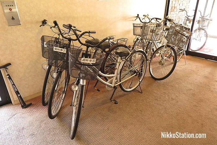Bicycles can be borrowed for free from the hotel