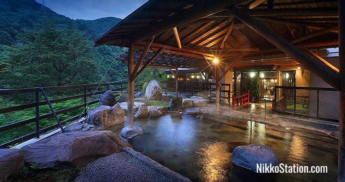 Communal outdoor hot spring bath