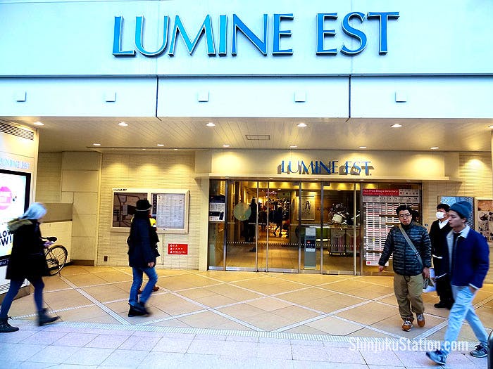 Lumine Est is the largest of the three Lumine malls at Shinjuku