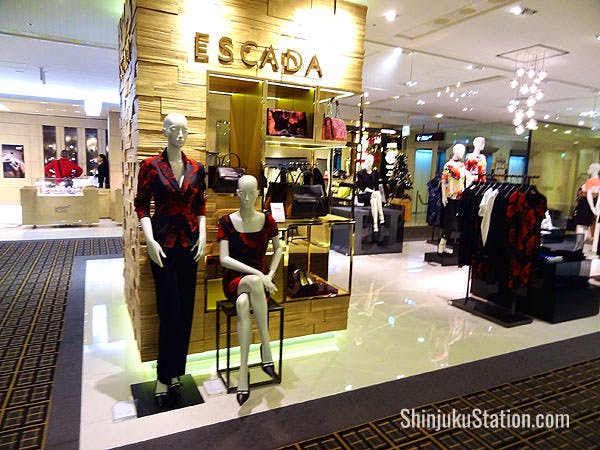 Takashimaya Shinjuku is packed with luxury brands such as Escada 
