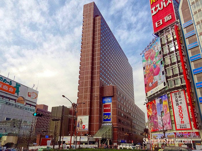 The Shinjuku Prince Hotel overlooks Yasukuni-dori street, which divides the Shinjuku Station area from Kabukicho