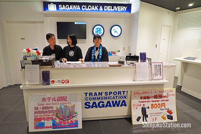 Sagawa Cloak & Delivery at the Tokyo Tourist Information Center in Basuta Shinjuku Expressway Bus Terminal