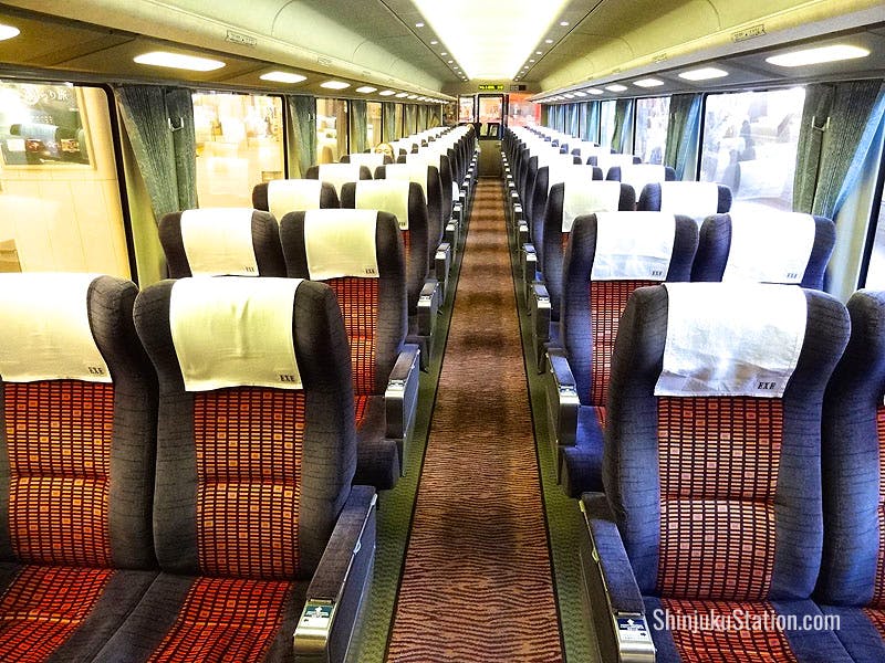 Romancecar trains are a comfortable, panoramic way to get to the spas at Hakone