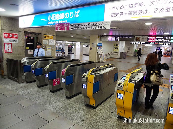 Ticket gates for the Odakyu Line at Shinjuku Station